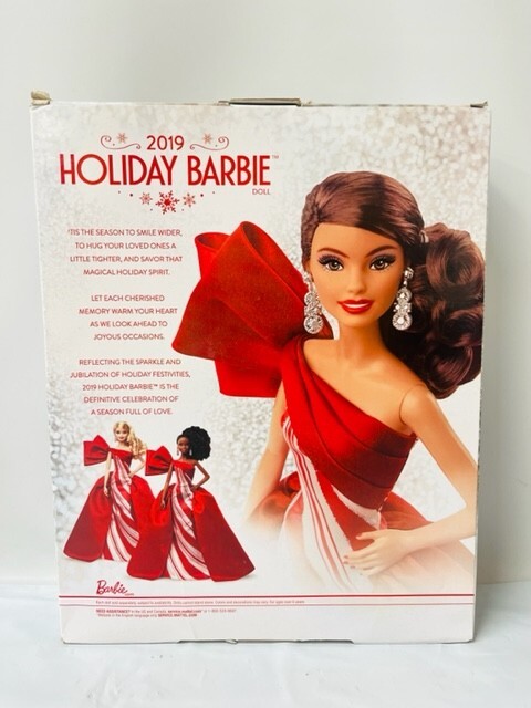 Barbie Signature 2019 Holiday Barbie Doll, Dark Brown Hair- NEW