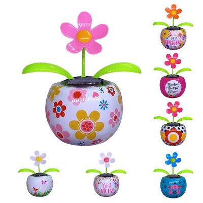 Solar-Powered Dancing Flower Bobble head Solar Dancing Toy for Car Dashboard