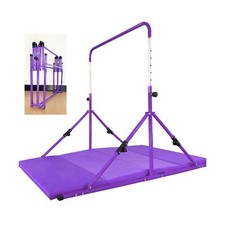 Upgrade Foldable Gymnastic Bar with Mat for Kids Ages 3-12, 200 lbs Weight Ca...