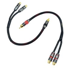 2ft Shielded Rca Splitter Subwoofer Stereo Audio Video Cable 1 Male To 2 Female