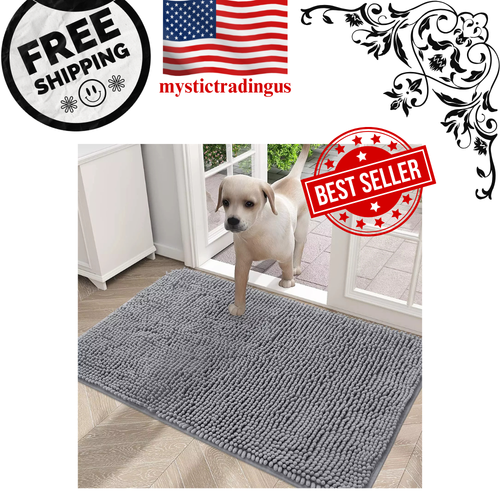 Dog Door Mat for Muddy Paws, Absorbs Moisture and Dirt, Non-Slip Washable Mat, Q