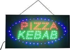 Insegna Luminosa Led con Scritta PIZZA KEBAB per Attività Commerciale.