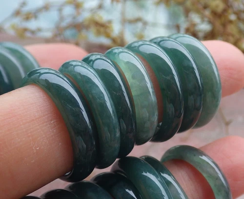 Certified Burma Natural Green Circle Jadeite Ring USA. 3 至 11.25 #485274- - Picture 3 of 6