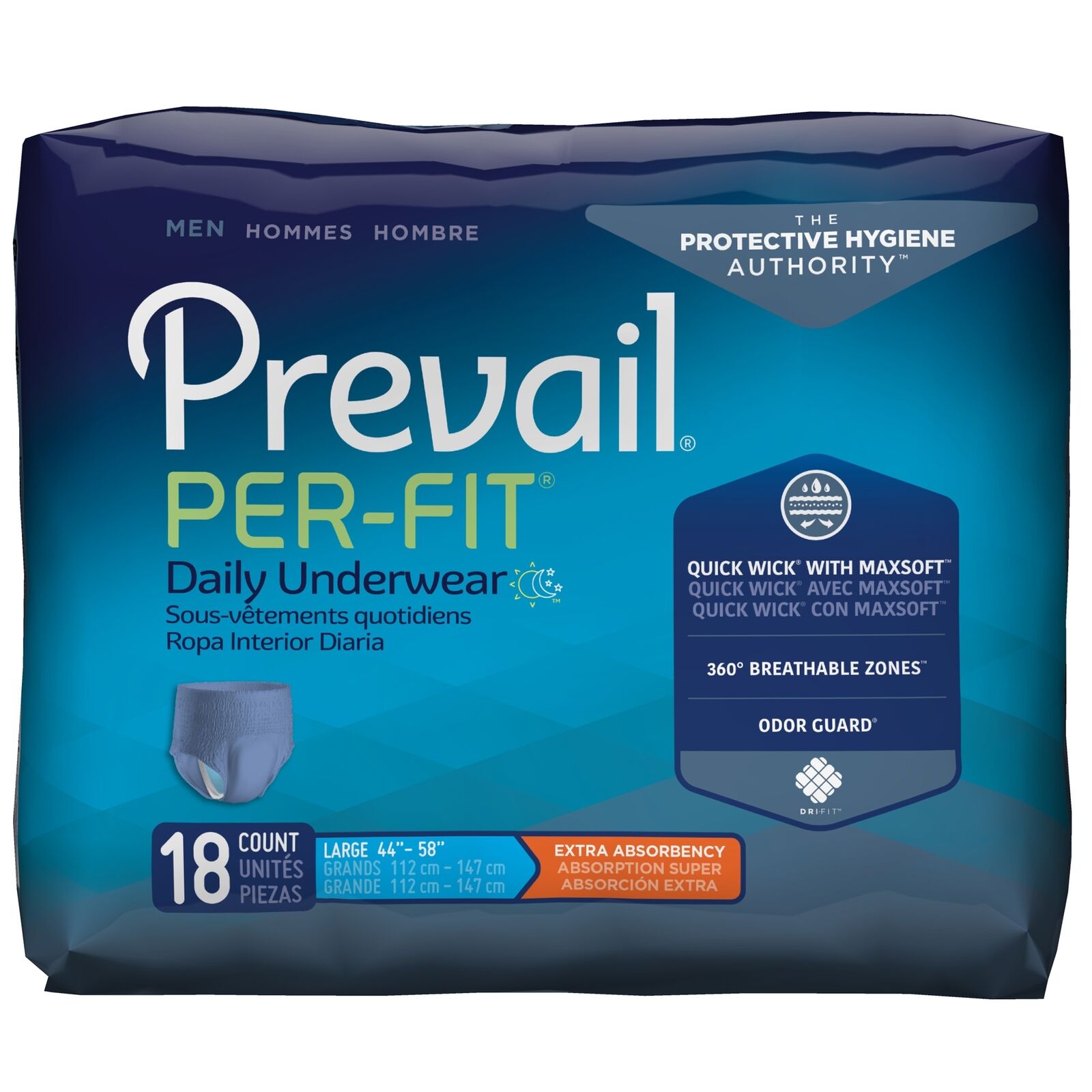 Prevail Disposable Underwear Direct store Male PFM-513 Large 18 Ct Max 45% OFF