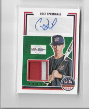 2022 USA Baseball Stars and Stripes Prime Colt Springall Auto/Jersey #'d 02/25