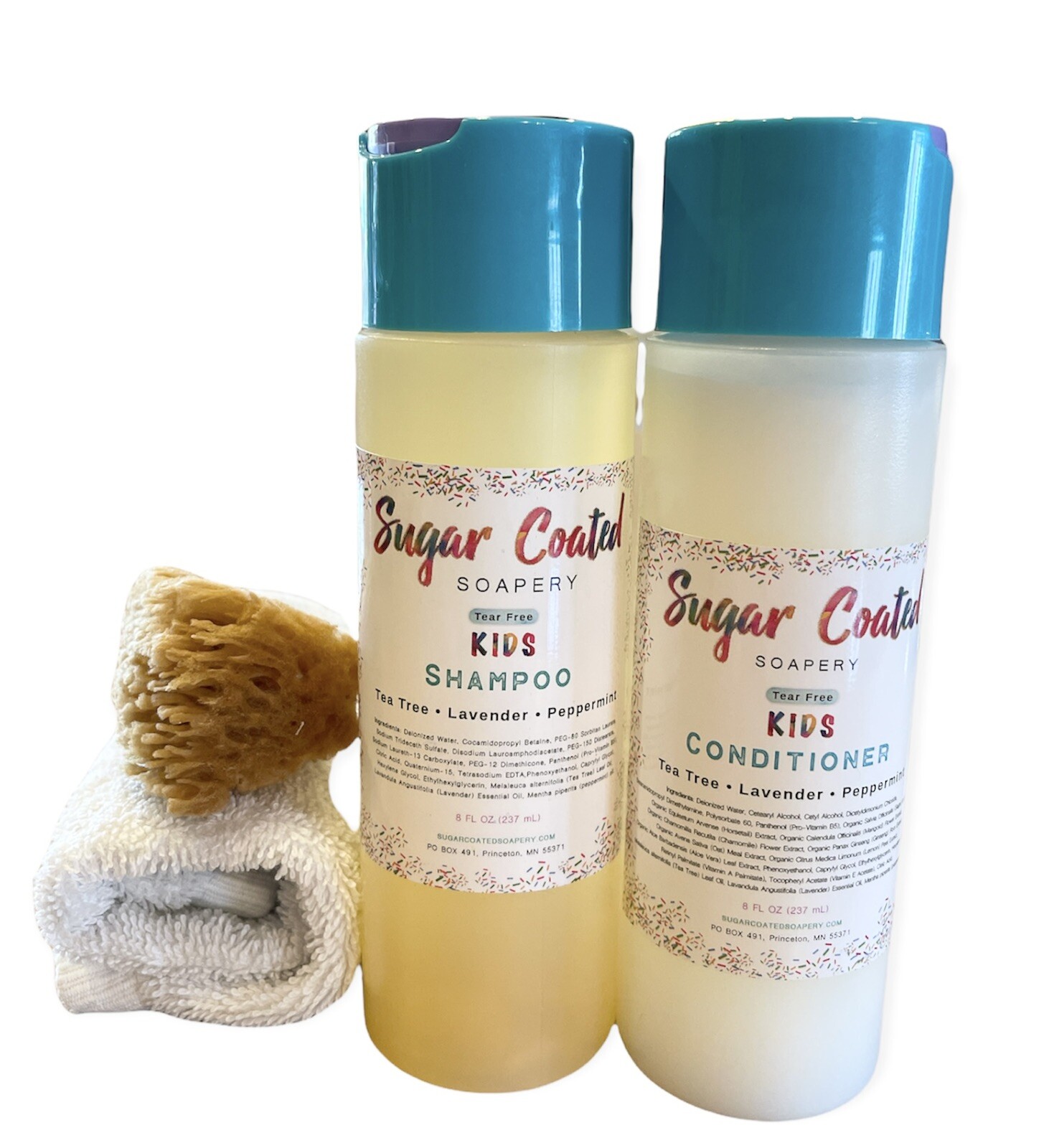 Tear Free Kids Shampoo Conditioner Set Tea Tree Peppermint Anti Dandruff & Lice