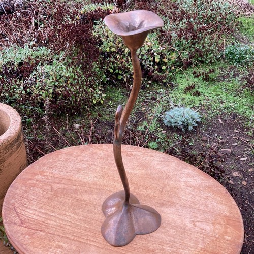 MvS Studio NZ Bronze Candlestick Lily Candle Holder 14 3/4" - Picture 3 of 11