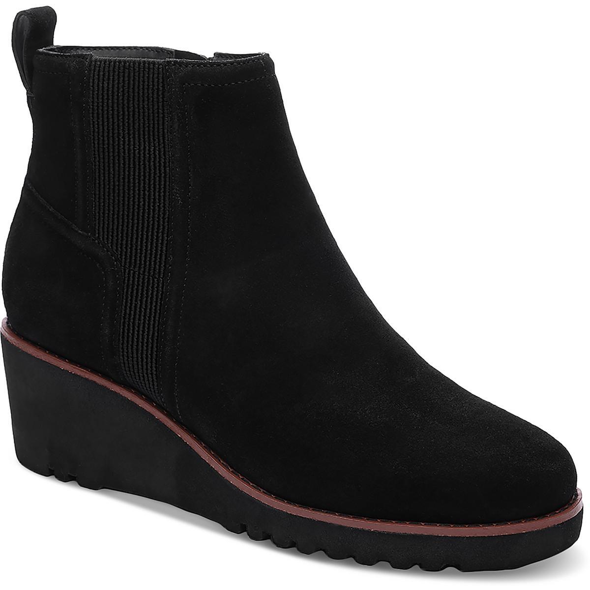 Женские черные замшевые ботинки на танкетке с круглым носком Sanctuary 9 Medium (B,M) BHFO 0595