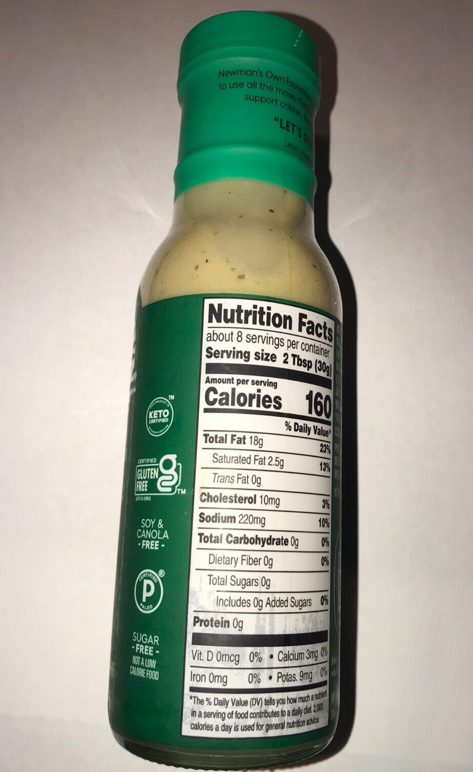 Newman's Own Dressing Avocado Oil Dairy Free Caesar 8 Fl. Oz. (PACK OF