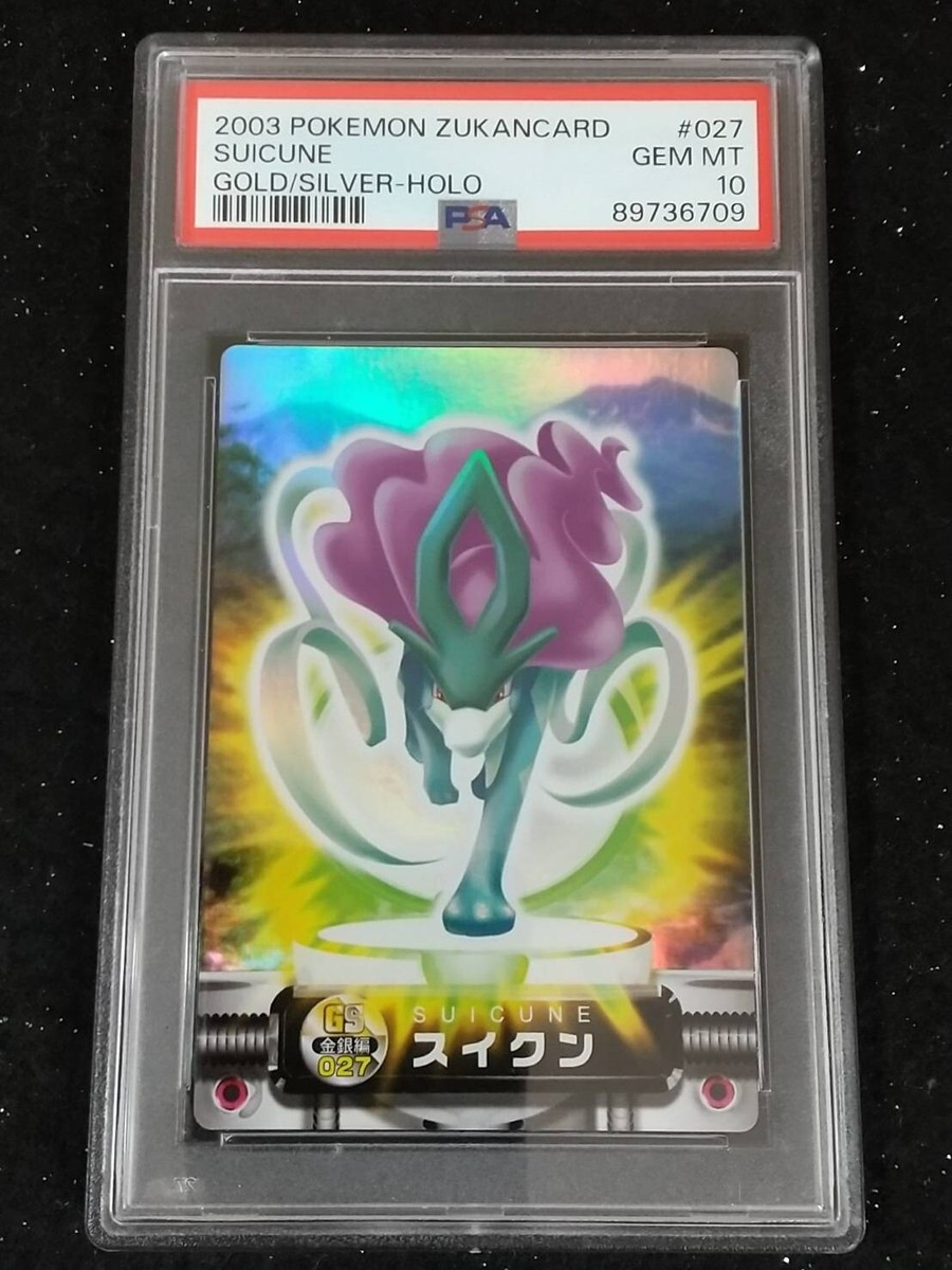 2003 Pokemon Zukan Card Suicune Holo PSA 10 GOLD/SILVER GS 027
