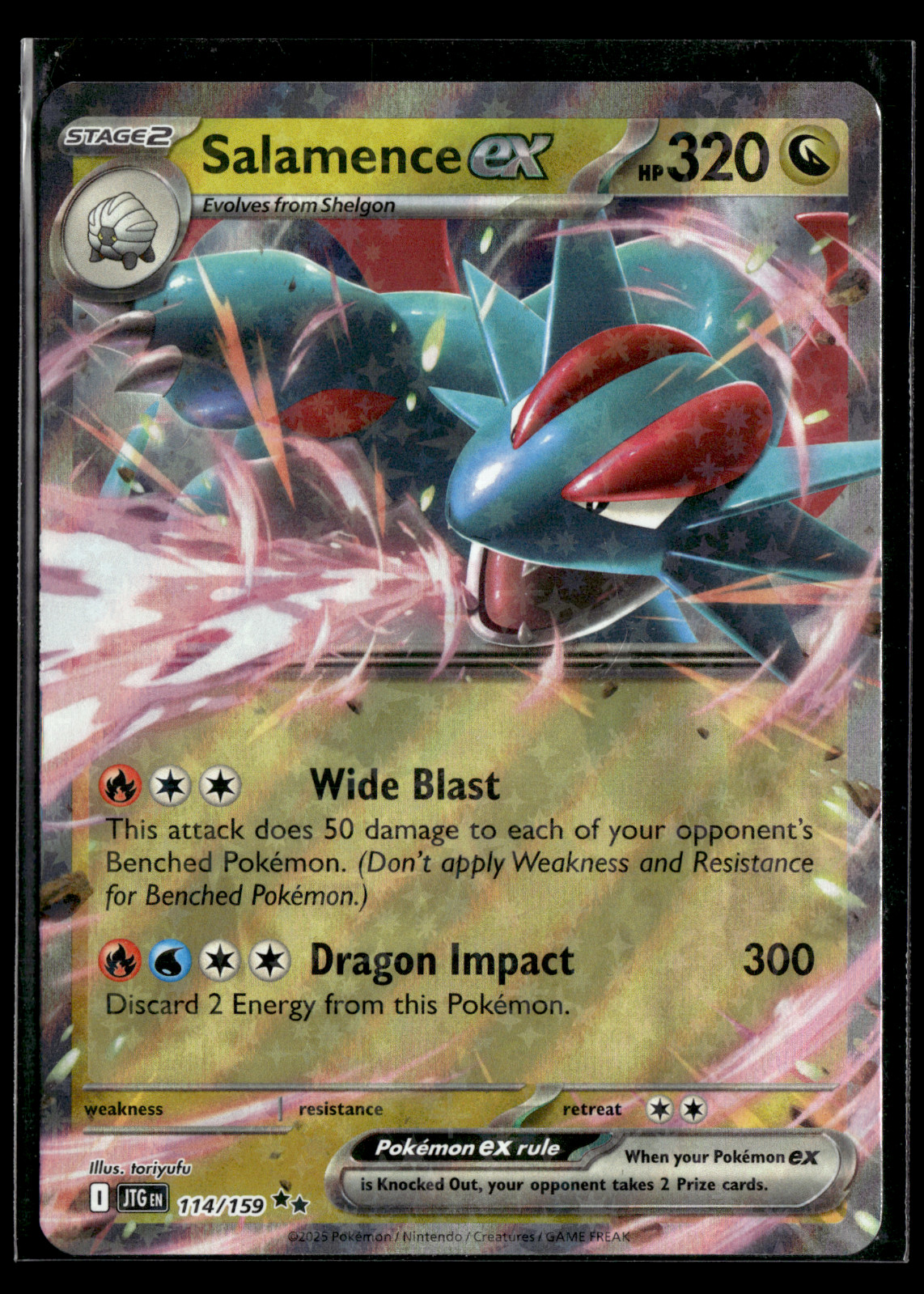 Pokemon TCG Journey Together Salamence EX 114/159 Double Rare Holo Card JTG EN