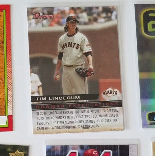 Stephen Strasburg & Tim Lincecum 2010 Bowman CARD # BE5 Nationals Giants
