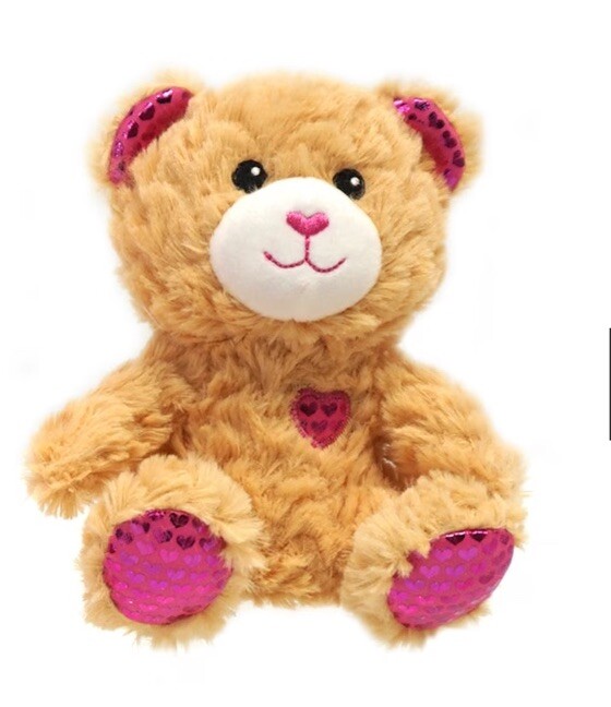 Valentine Sitting Stuffed Plush Bear 6In w/Brown Embroidered Face / New