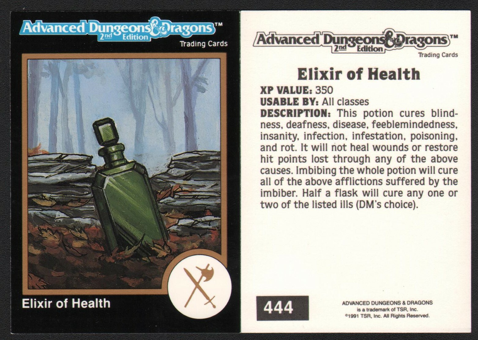 1991 TSR AD&D Gold Border Fantasy RPG Art Card #444 Dungeons & Dragons ~ Potion