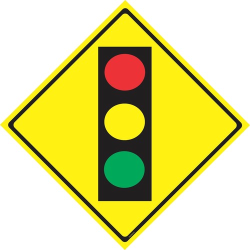 TRAFFIC LIGHT AHEAD / WARNING SIGN / CAUTION SIGN / ROAD SIGNS, room
