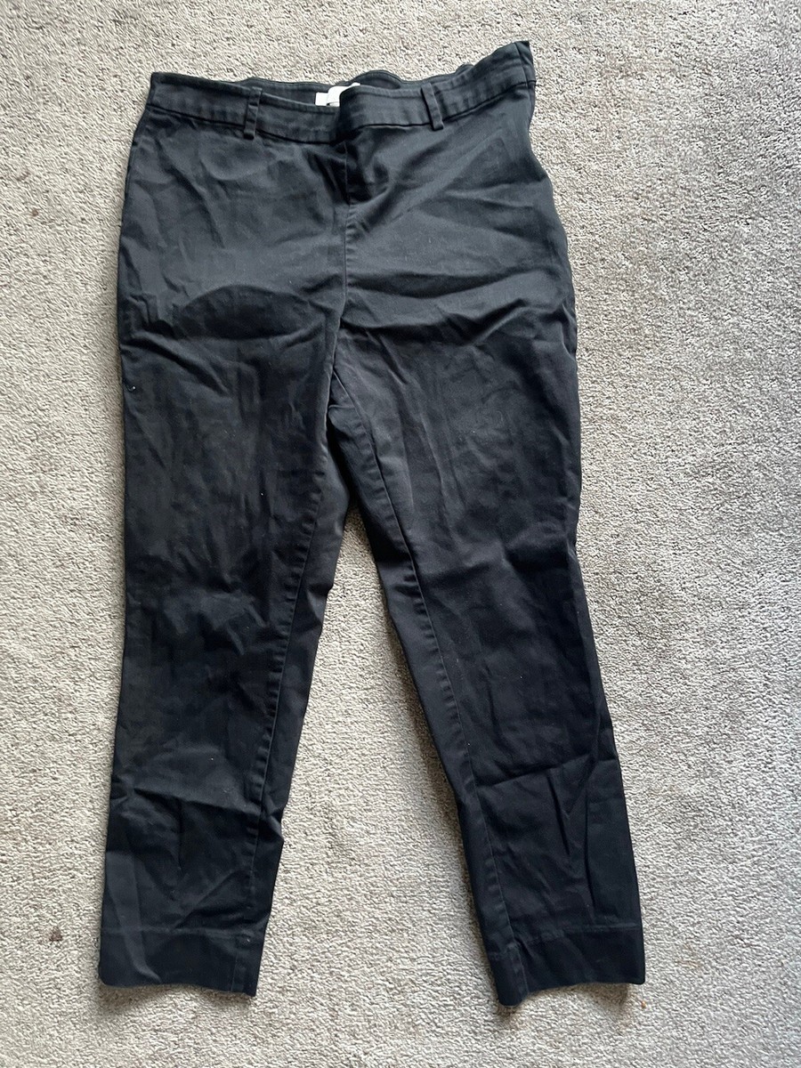 H&M Dress Pants Women 14 Black Business Casual Pull on Side Zip Ankle