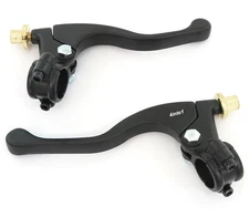 Suzuki Shorty GP Lever Set - Clutch + Drum Brake - Black - 7/8" Perch Assembly