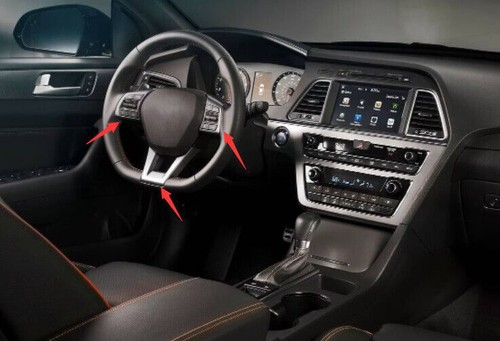 For Hyundai Sonata 2018-2019 Style Carbon Fiber Front Steering Wheel Cover Frame - Foto 11 di 15