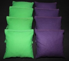 CORNHOLE BEAN BAGS Lime and Purple 8 ACA Regulation Corn Hole Game Bags