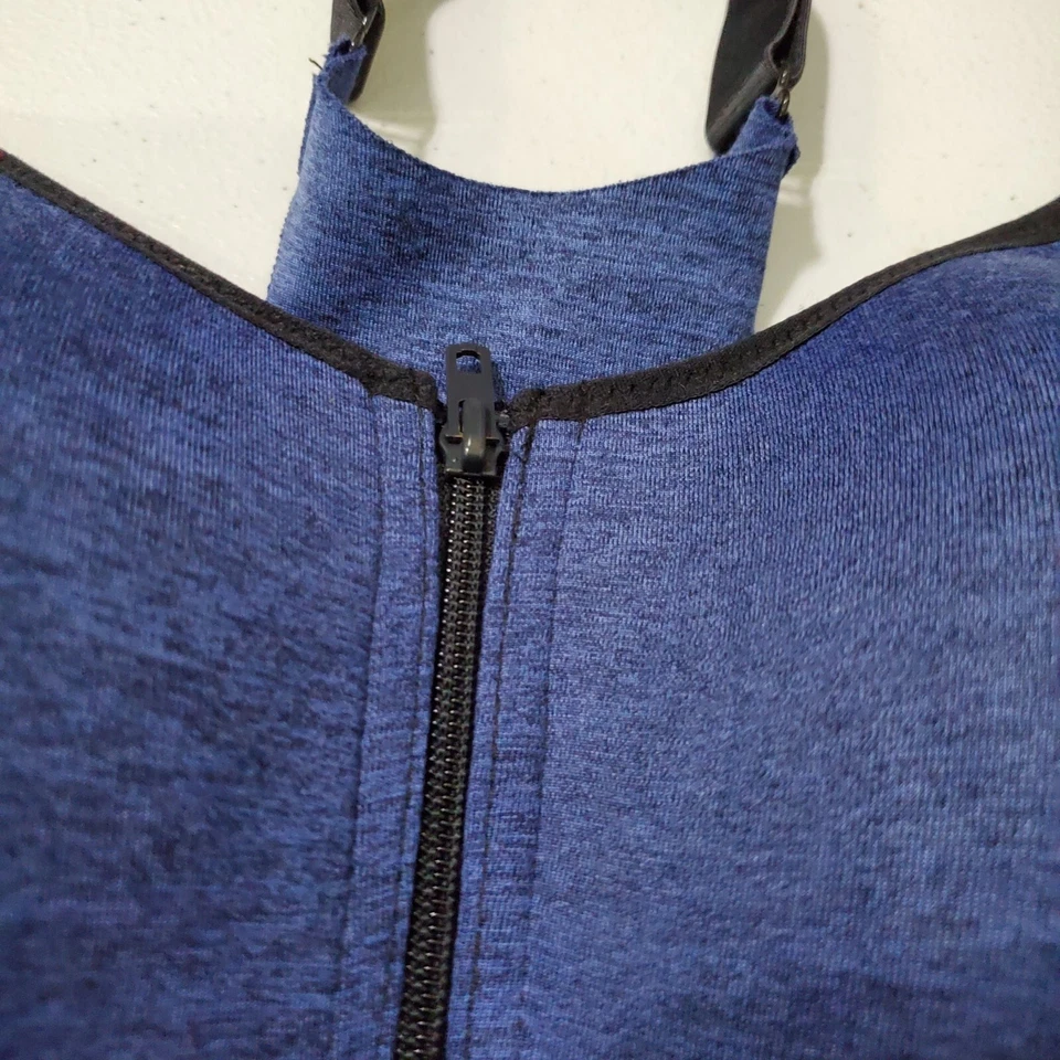 Warner's Women Sports Bra Small Blue Padded Front Zip Adjustable Straps - Image 4 of 4