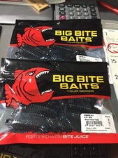 PAIR OF BIG BITE BAITS 45BFE-01 4.5" BLACK BLUE FLAKE LURES NIPS