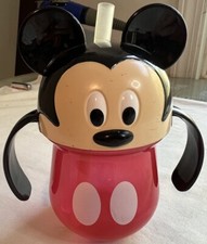 Tomy Mickey Mouse Sipper Cup With Rubber Straw 7oz The First Years Non Spill