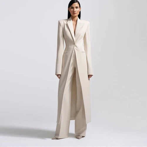 Fashion Women's Suit Long Jacket 2 Pieces Formal Wedding Party Ladies Work Wear - Picture 3 of 32