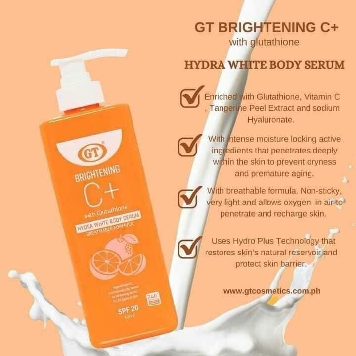 GT Brightening C+ With Glutathione Hydra White Body Serum 500ml SPF 20  Original
