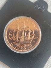 Queen Elizabeth II Ship HalfPenny  1970 Proof. UNCIRCULATED COIN Slightly Toned 