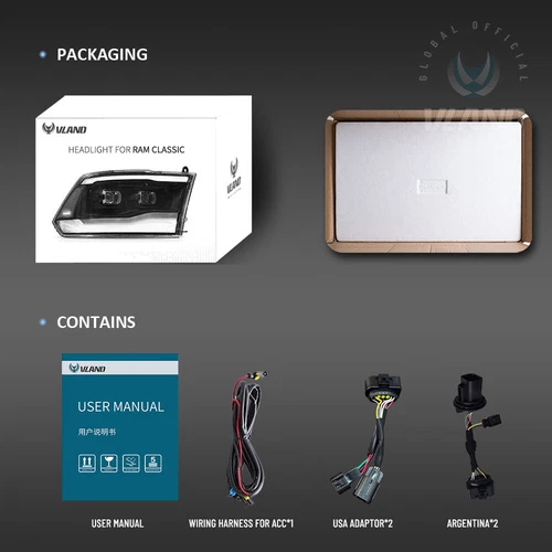 VOLL-LED Projektor-Scheinwerfer für 2009-2018 Dodge Ram 1500 2500 3500 DOT SAE - Bild 8 von 12