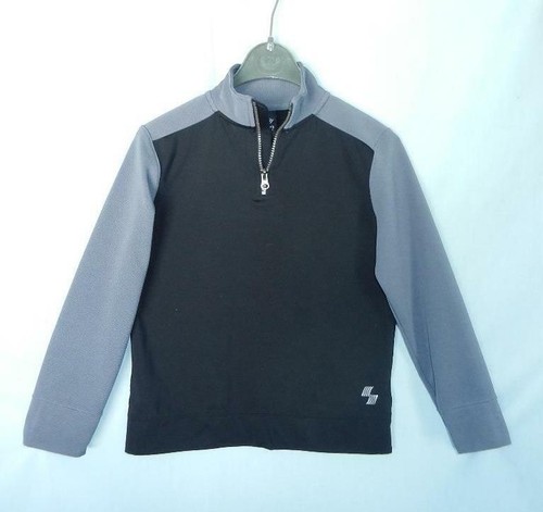 Children's Place Sport Boys' Half-Zip Black/Gray Sweater, M 7/8 - Picture 2 of 7