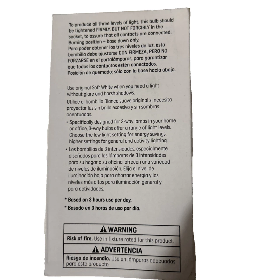 GE Soft White 20/135/155watts 3 Way Security Light Bulb A21 Shape E26 screw Base - Image 4 of 4