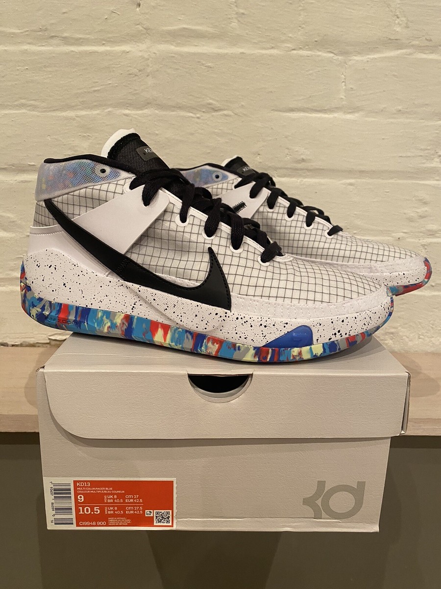 Nike KD 13 XIII Home Team Men's Size 9 White Basketball Shoes 2019