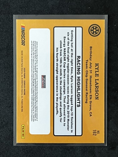 2020 Panini Donruss NASCAR - Retro 1987 Kyle Larson #162 Blue /199 - Picture 2 of 2