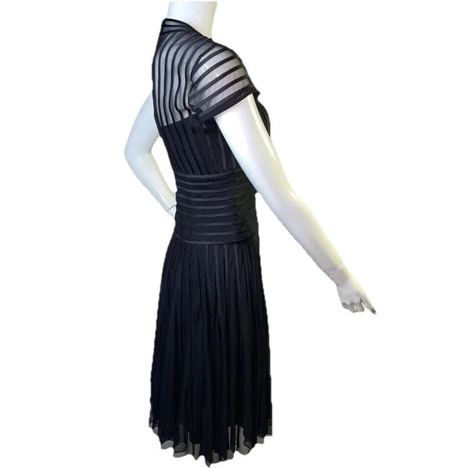 JS Collections Dress Womens Size 6 Black Mesh Cocktail Formal Whimsigoth Witchy - Image 3 of 4