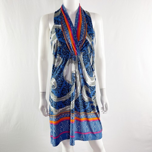 Analili Size L Blue Multicolor Printed 