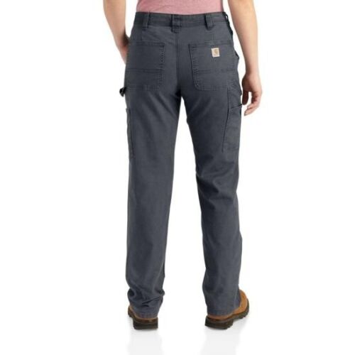 Carhartt WOMEN'S RUGGED FLEX® LOOSE FIT CANVAS WORK PANT SIZE 8 DARK GRAY NEW