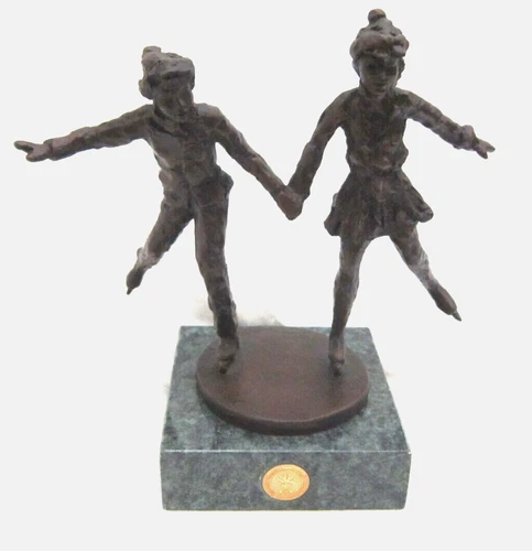Dennis Smith Bronze Sculpture 2002 Olympic Dreams "Together on the Glass"-New! - Picture 1 of 5
