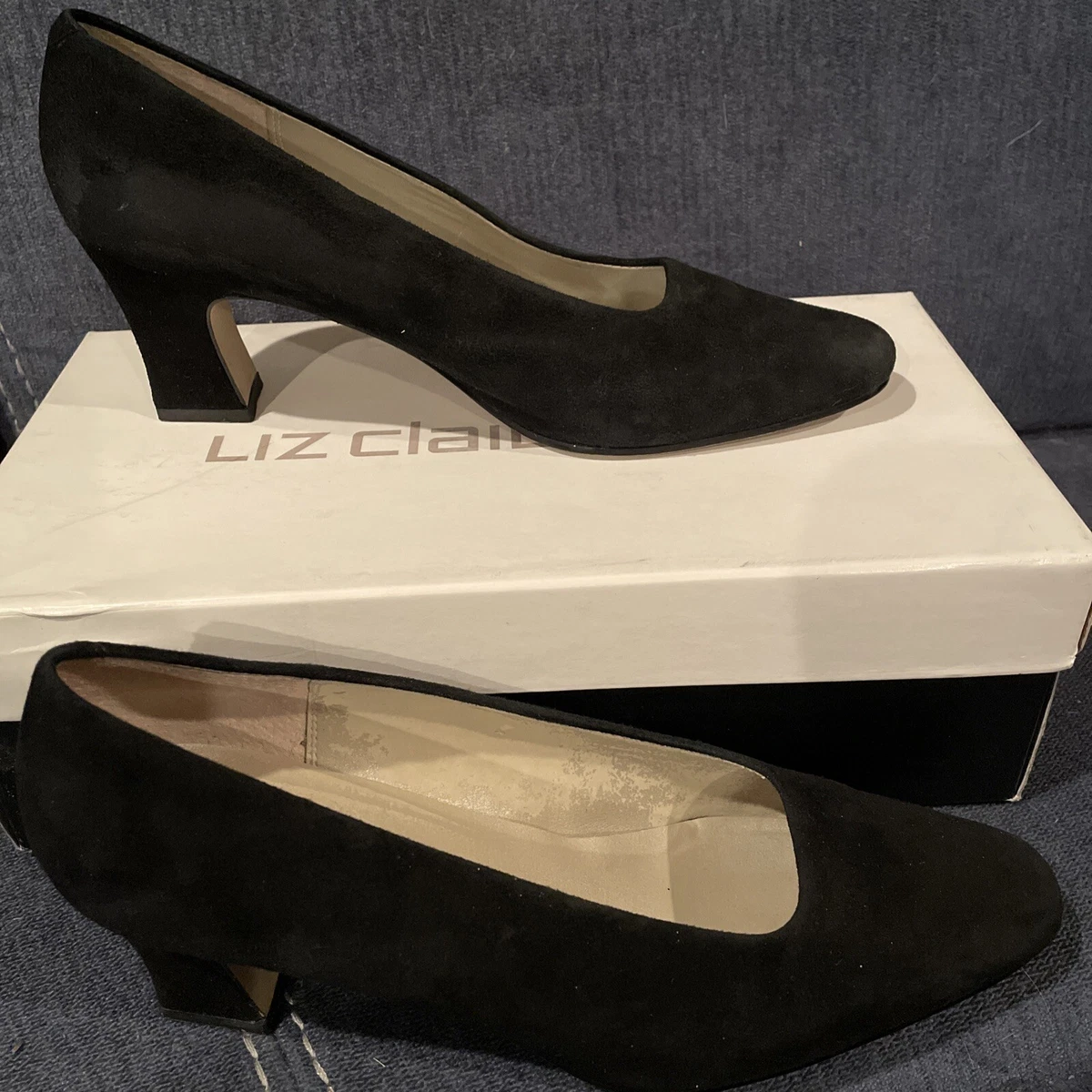 Liz Claiborne High Heels Shoes Millennium Black Kidsuede size 7.5M