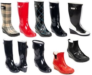 wedge rain boots