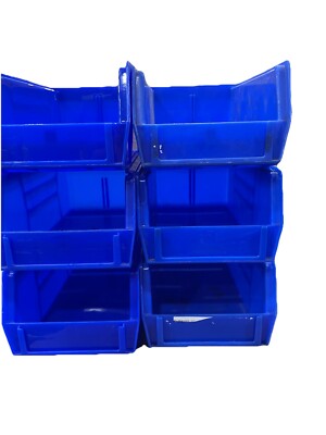 Akro-Mils 30220Blue Hang & Stack Bin, Plastic, 4 1/8 In W, 3 In H, 7.  Pkg = 6