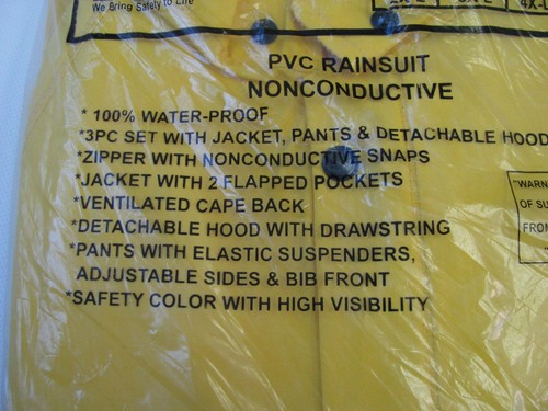 Tuta antipioggia in PVC non conduttiva set da 3 pezzi, XXL - Foto 3 di 4