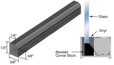 CRL "Vinyl Set" Beveled Corner Setting Blocks 4" Long - pack of 100 - Picture 2 of 3