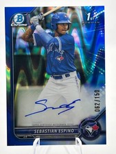SEBASTIAN ESPINO 2022 BOWMAN CHROME 1ST SAPPHIRE RAY WAVE 62/150 #CPA-SE JC