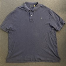 Polo Ralph Lauren Polo Shirt Men 2XB 2XL Big Grey Preppy White Pony Collar