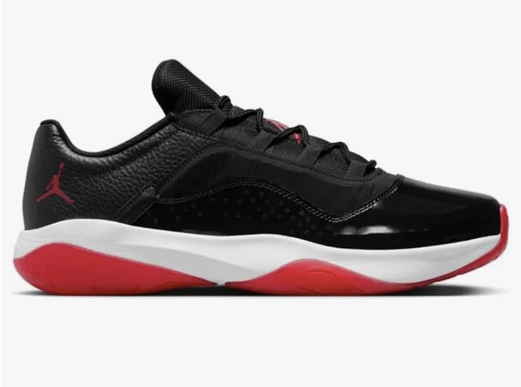 Jordan 11 black red best sale low