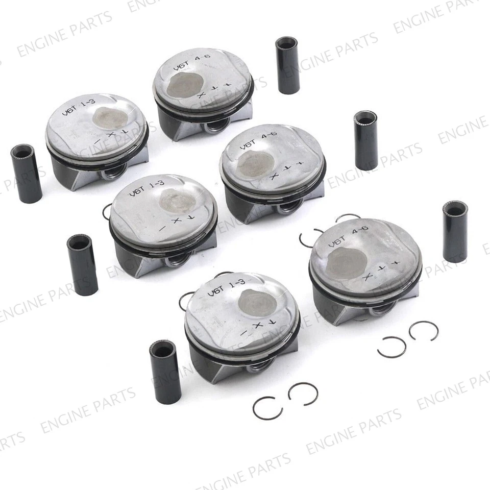6Pcs Pistons & Rings Set For Porsche Macan Panamera S 4S 3.0T V6 Turbo 970 95B — 第 3/4 张图片