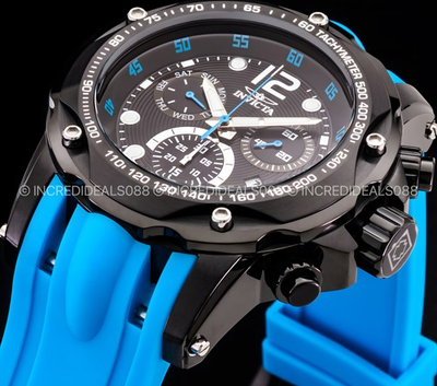 #ad #ad Invicta Mens SPEEDWAY SWISS CHRONOGRAPH BLACK DIAL BLUE Stylish Tachymeter Watch $109.28