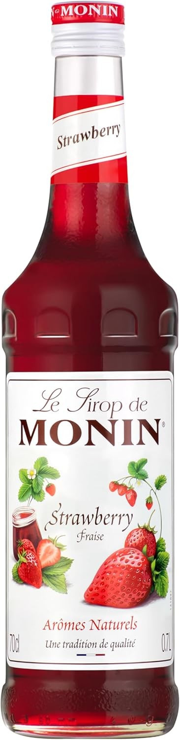 MONIN Premium Strawberry Syrup 700ml for Cocktails and Mocktails. Vegan-Friendl