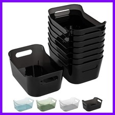 8 Pack Plastic Storage Bins, Clear Pantry Organizers and Storage Containers, ...
